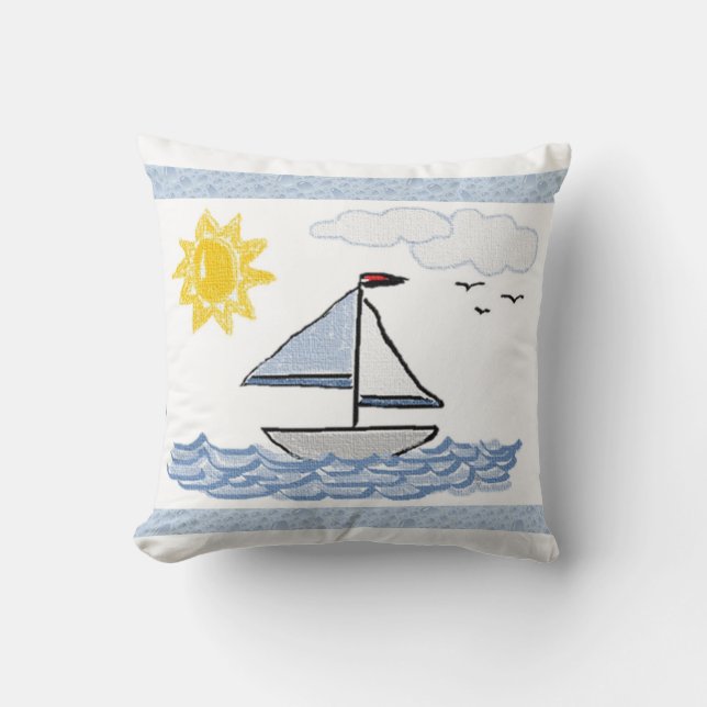 Sailboat Linen Cushion (Front)