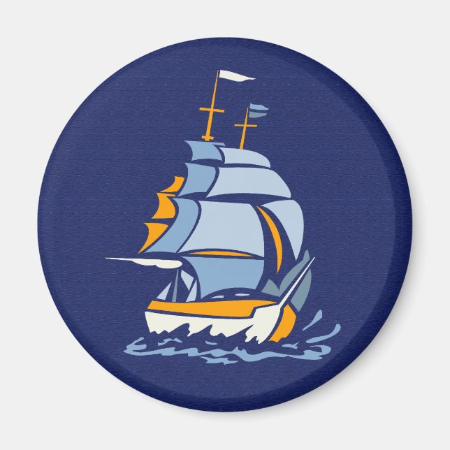 Sailboat magnet, customisable magnet (Front)