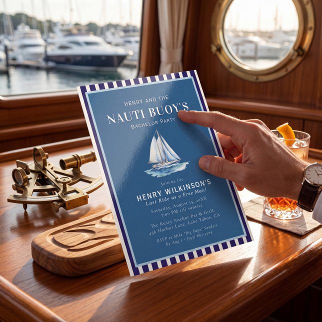 Sailboat Nautical Bachelor Party Invitation (Creator Uploaded)