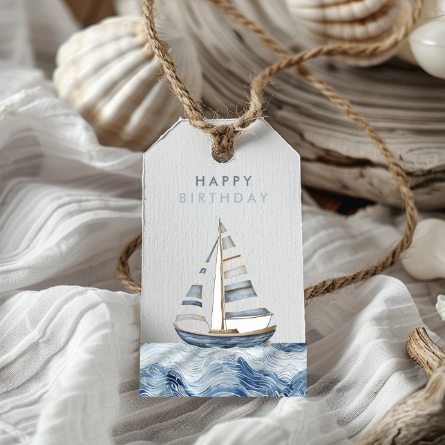 Sailboat Nautical Birthday Gift Tags (Creator Uploaded)
