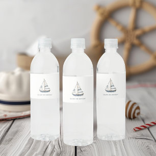 Sailboat Nautical Birthday I Water Bottle Label