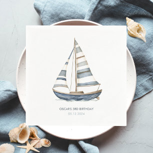 Sailboat Nautical Birthday Napkin