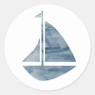 Sailboat Nautical Ocean Party Thank You Stickers