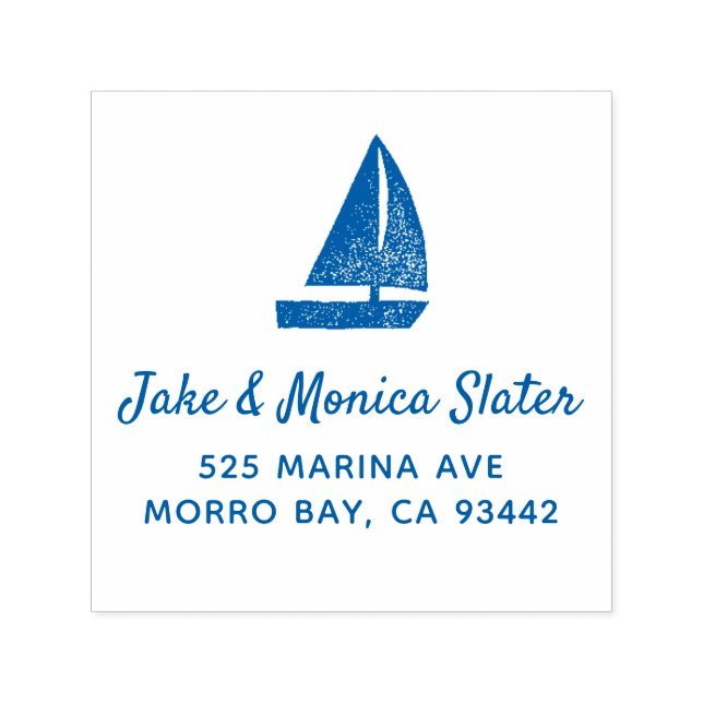 Sailboat Nautical Sailing Return Address Self-inking Stamp (Design)