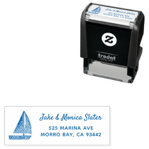 Sailboat Nautical Sailing Theme Return Address Self-inking Stamp