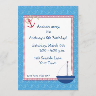 Sailboat, Nautical Themed Invitation
