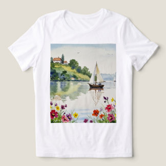 Sailboat on a quiet lake Tri-Blend shirt