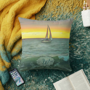 Sailboat on Banderas Bay 0884 Cushion