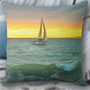 Sailboat on Banderas Bay 0884 Cushion