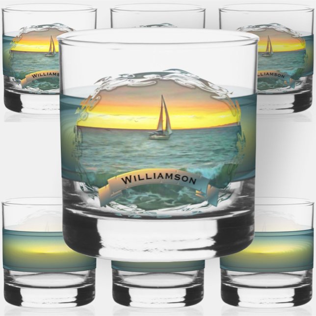 Sailboat on Banderas Bay 0884 Whiskey Glass (Creator Uploaded)