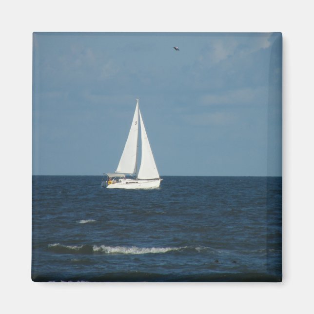 Sailboat on Blue Sea Magnet (Front)