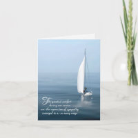 Sailboat on Blue Water for Sympathy Thank You