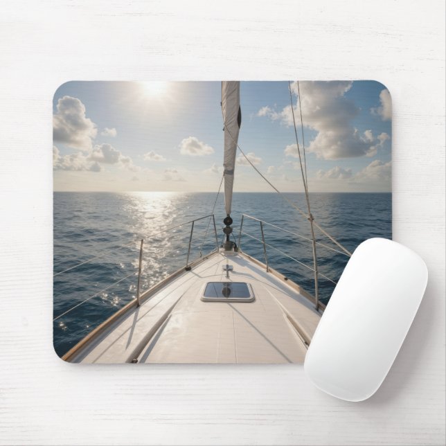 Sailboat On Calm Ocean Water Mouse Pad (With Mouse)