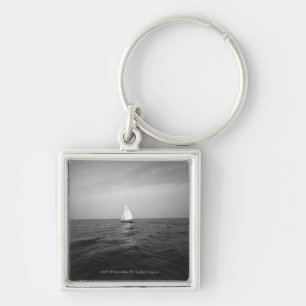 Sailboat on ocean key ring
