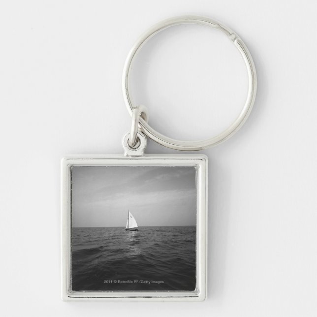 Sailboat on ocean key ring (Front)