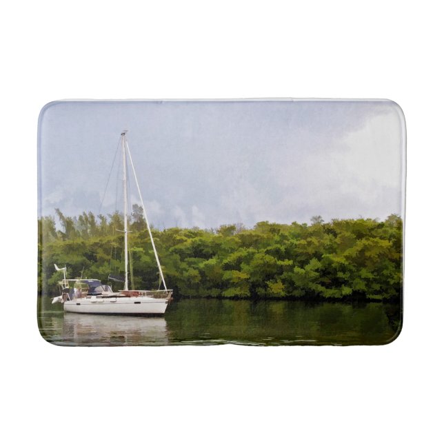 Sailboat On Quiet Waters Bath Mat (Front)