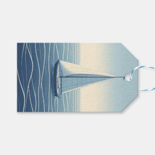 Sailboat on the high seas gift tags