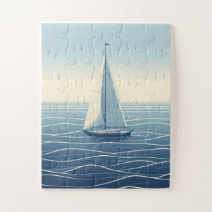 Sailboat on the high seas jigsaw puzzle