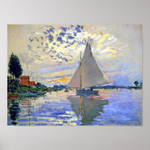 Sailboat on the Seine River Poster