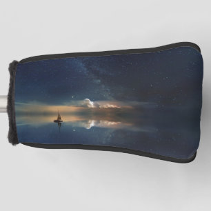 Sailboat on water with stars in the sky Putter Golf Head Cover