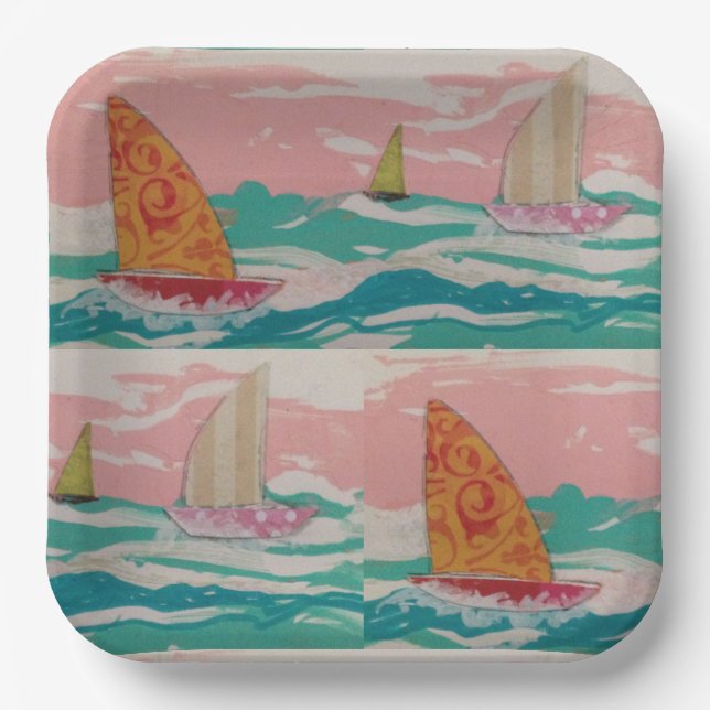 Sailboat Paper Plate (Front)