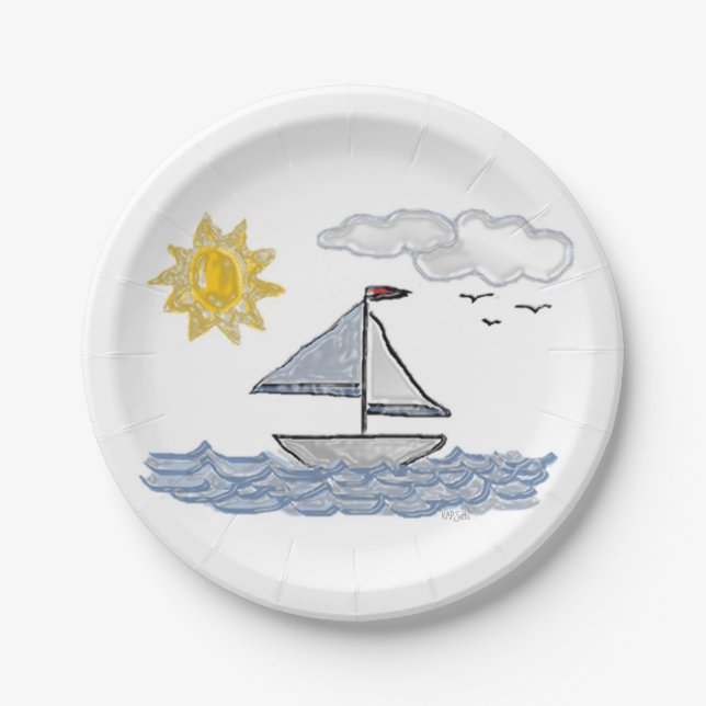 Sailboat Paper Plate (Front)