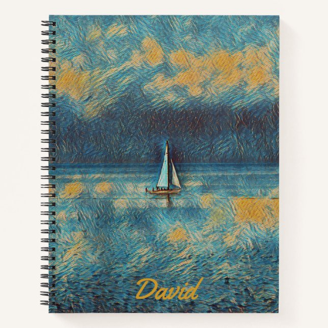 Sailboat Personalised Notebook (Front)