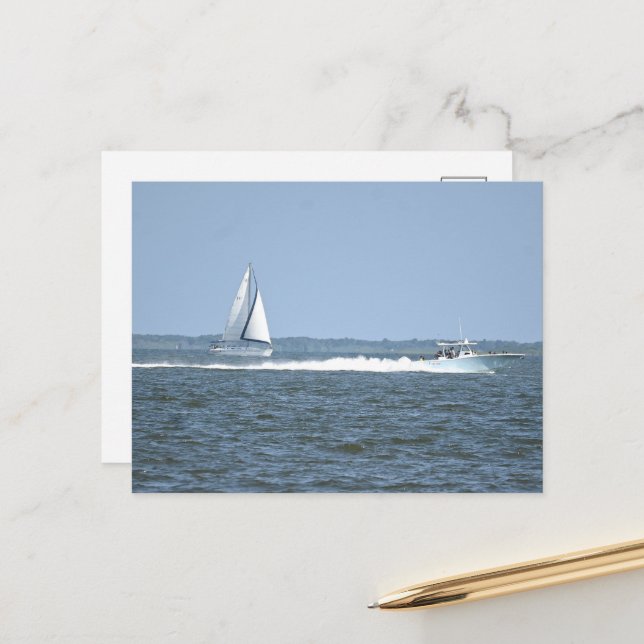 Sailboat Photo Postcard (Front/Back In Situ)
