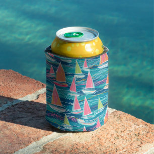 Sailboat Preppy Bach Beach / Pool Party Coozie