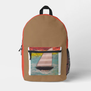 Sailboat printed backpack