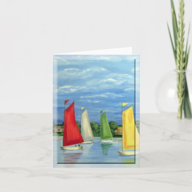 Sailboat Race  4x5.6 Note Card (Front)