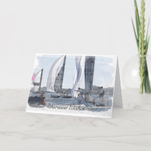 Sailboat Race Christmas Card