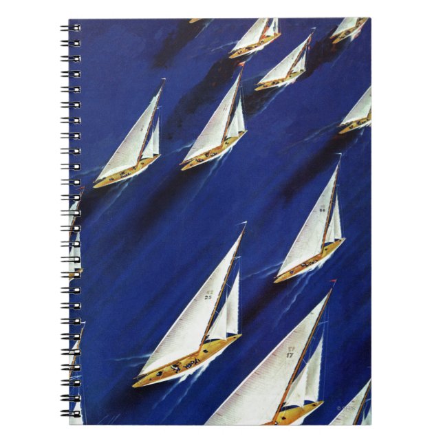 Sailboat Regatta by Ski Weld Spiral Notebook (Front)