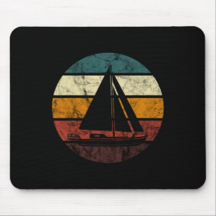 Sailboat Sailing Retro Vintage Sail Boat Sailor Bo Mouse Pad