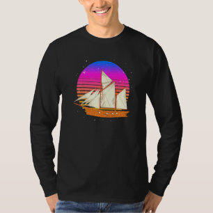 Sailboat Sailor 90s Vaporwave Sunset Retro Sailing T-Shirt