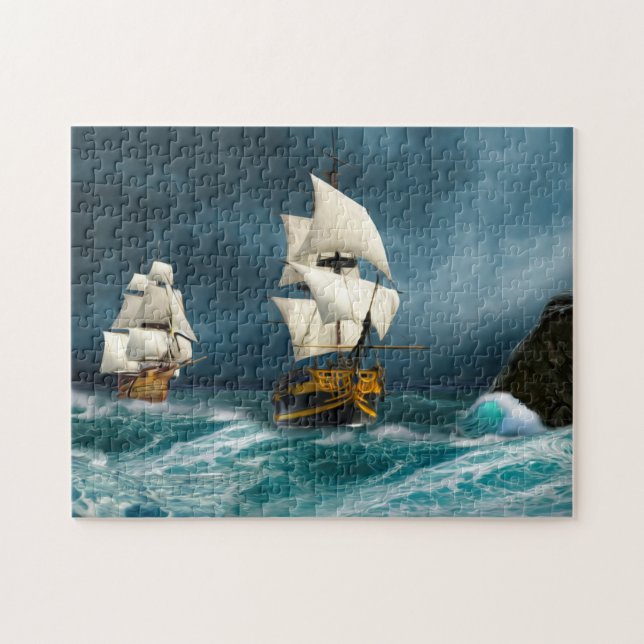 Sailboat sea boardgame sailing ship for adults jigsaw puzzle (Horizontal)