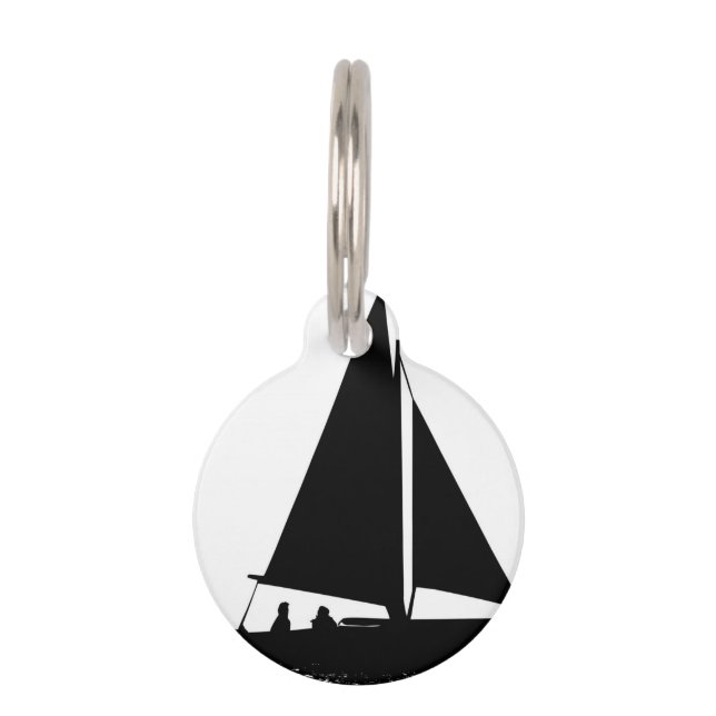 Sailboat Silhouette Pet Tag (Front)