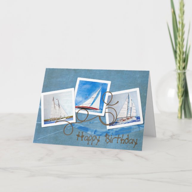 Sailboat Snapshots for Birthday Card (Front)