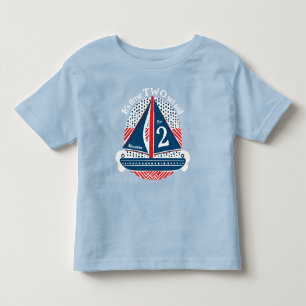 Sailboat Splash 2nd Birthday Red White Blue Toddler T-Shirt