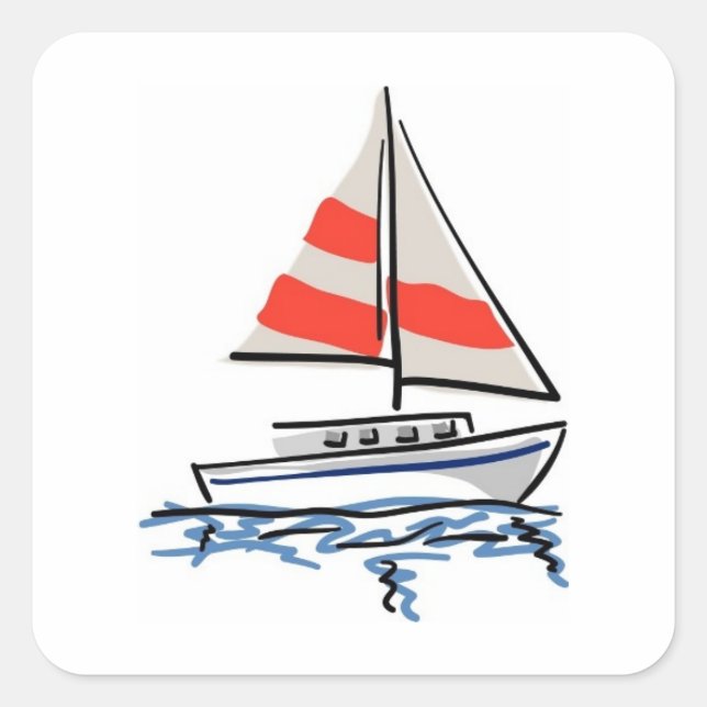 Sailboat Square Sticker (Front)