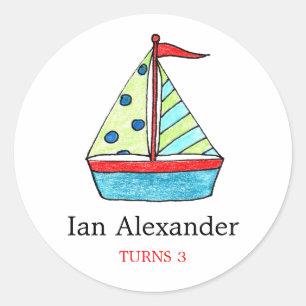 Sailboat Stickers    Cake Toppers