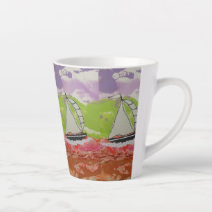 Sailboat Striped Jib Latte Mug