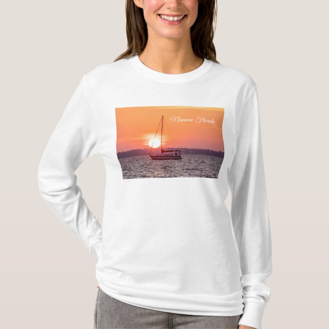 Sailboat Sunrise Long Sleeve T-shirt (Front)
