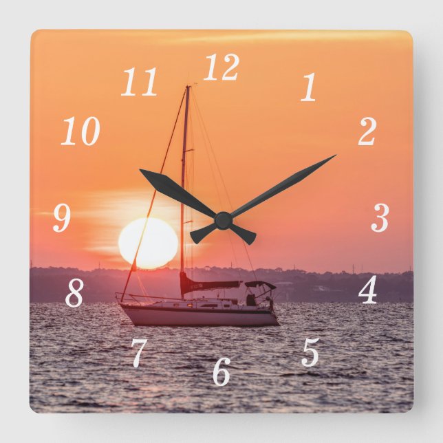 Sailboat Sunrise Wall Clock (Front)