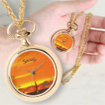 Sailboat Sunset 1300 Necklace Watch<br><div class="desc">Painting “Sailboat Sunset 1300” Collection

Personalise on the product page or click the "Customise" button for more design options.  Designed and created from my painting “Sailboat Sunset 1300” capturing one of the many sunsets I have enjoyed living in Puerto Vallarta,  Mexico.  Matching products are available in this collection.</div>