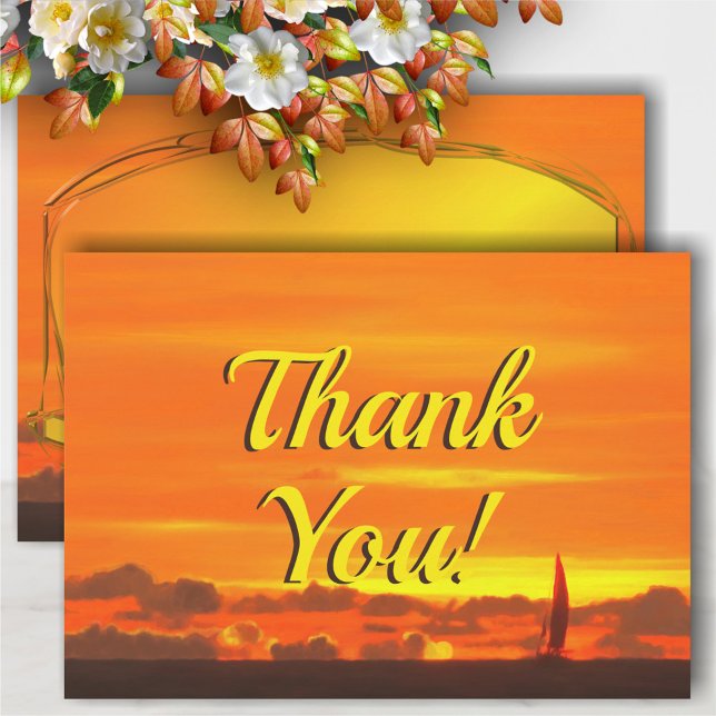 Sailboat Sunset 1300 Thank You Card (Creator Uploaded)