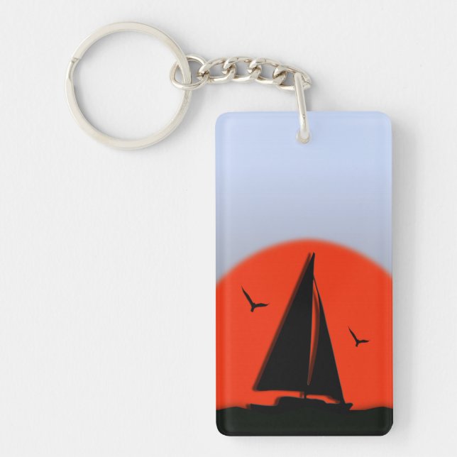 Sailboat Sunset Key Ring (Front)