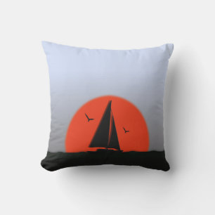 Sailboat Sunset Outdoor Cushion
