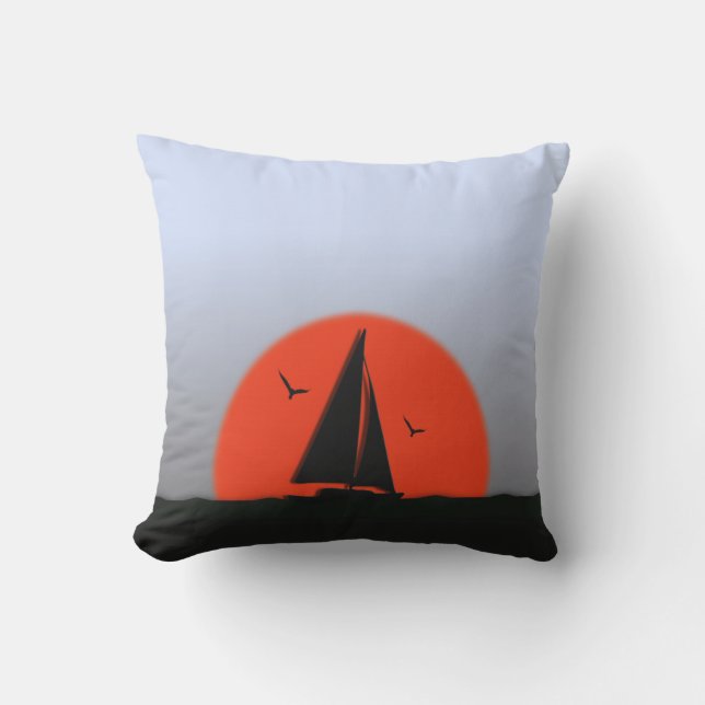 Sailboat Sunset Outdoor Cushion (Front)