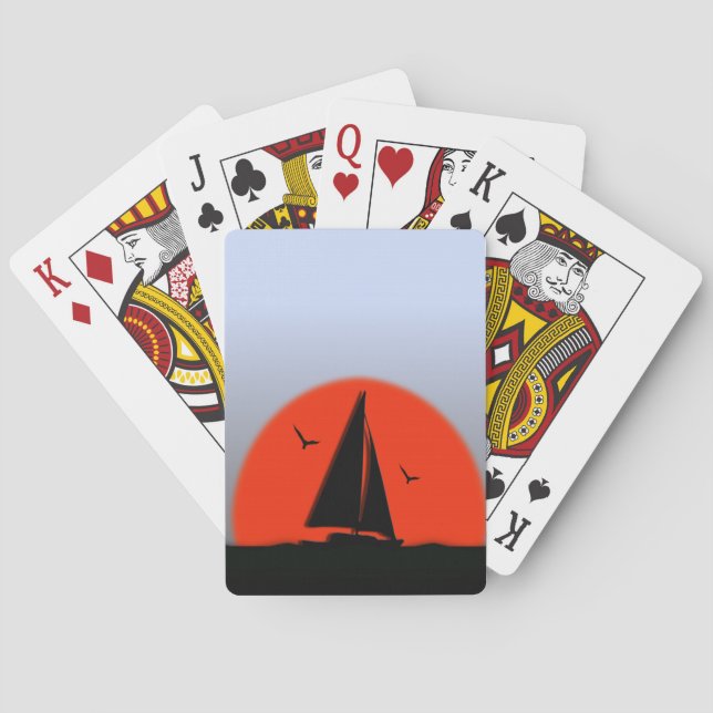 Sailboat Sunset Playing Cards (Back)